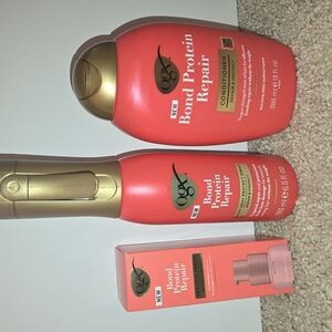 Oxg Hair Care. Heat Protection. Bond Protein Repair Conditioner - Coral and Gold